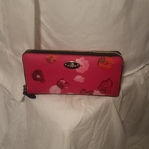 Coach pink flower wallet